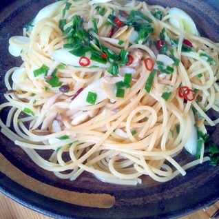 ☆パスタ祭り☆長ネギとニラのペペロンチーノ